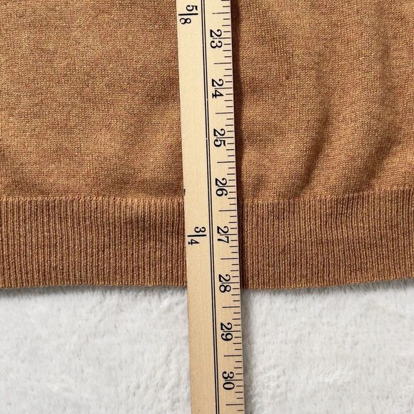 Austin Reed London Silk Cashmere Polo Sweater Mens Sz Large Tan Long Sleeve - Picture 9 of 10